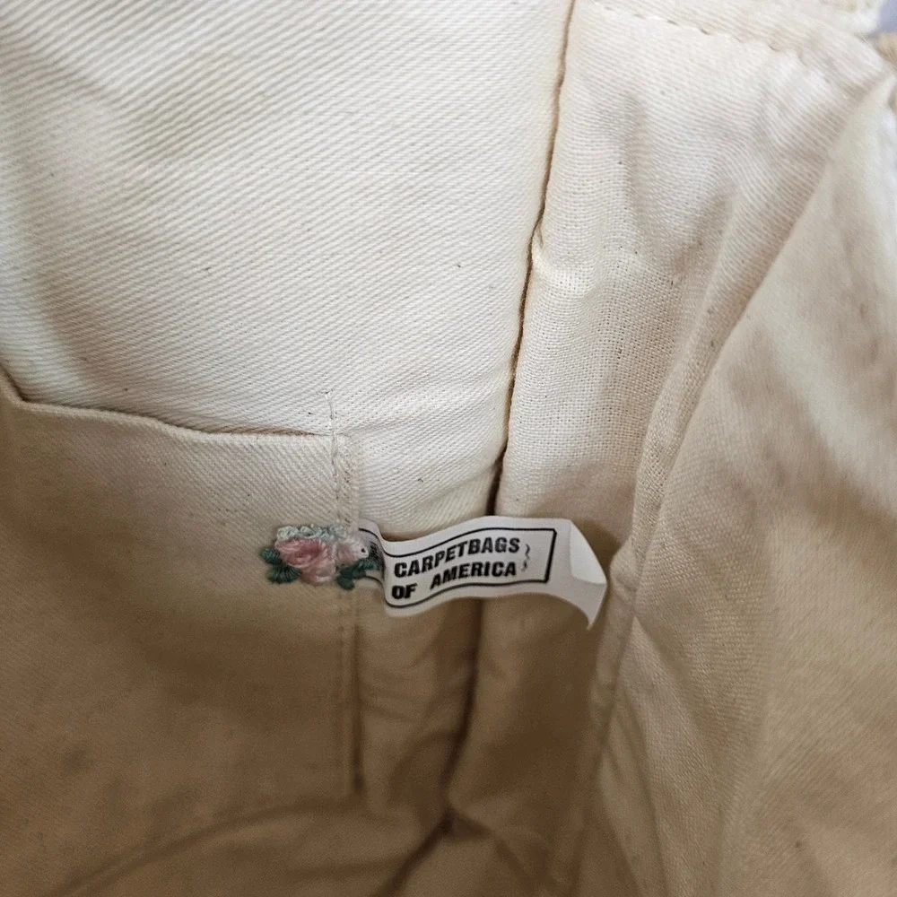 Carpetbags‎ of America Woven Cream Tan Crossbody Shoulder Bag Boho Cottagecore